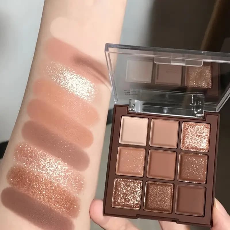 Paleta de sombras foscas cor terra perolada fosca Chocolate sombra de nove cores diariamente