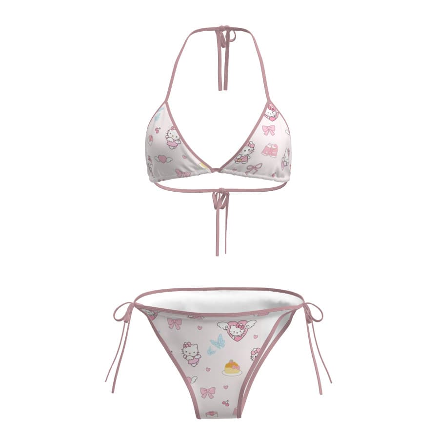 Novo gatinho japonês rosa branco biquíni quente menina triângulo copo inverno primavera quente verão praia estilo série