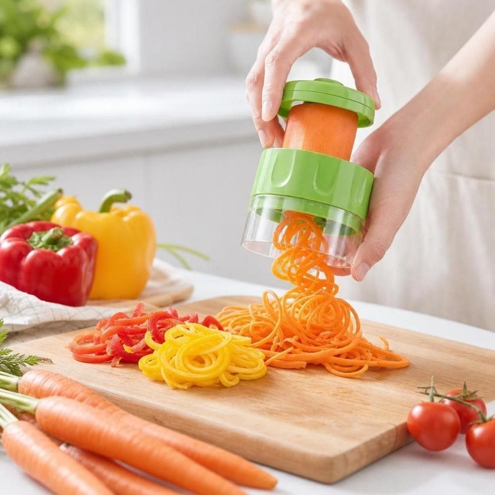Fatiador De Vegetais , Espiral De Frutas Multifuncional Ajustável , Espiralizador De Alimentos Portátil Fácil De Limpar