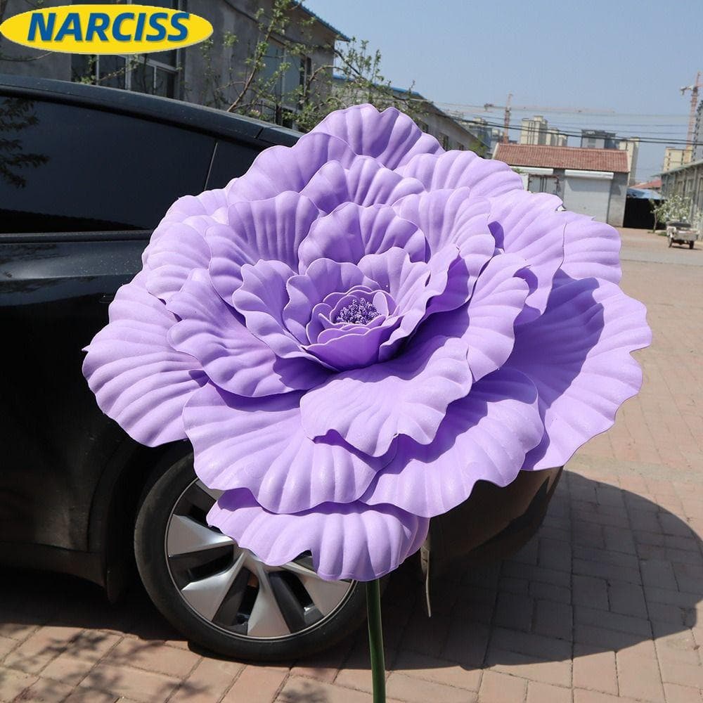 NARCISSUSPW PE Peônia Artificial , Flor De Simulação De Exibição De Janela De 50 Cm , Adereços Fotográficos Flores Falsa