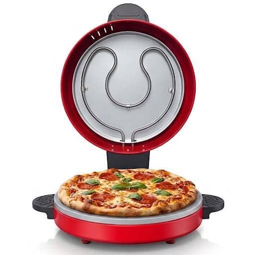 Forno de Pizza Elétrico 1800W Antiaderente Vermelho 220V