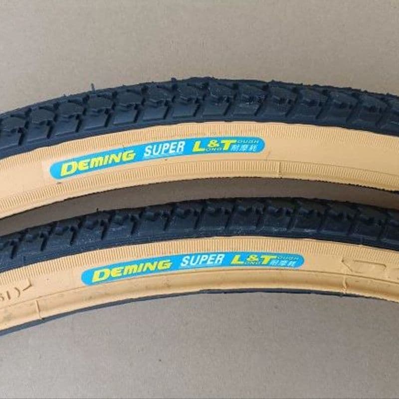 Novo pneu de borda amarela 87cm 90cm novo tubo externo interno Deming 26/27*13/8 resistente ao desgaste antiderrapante e