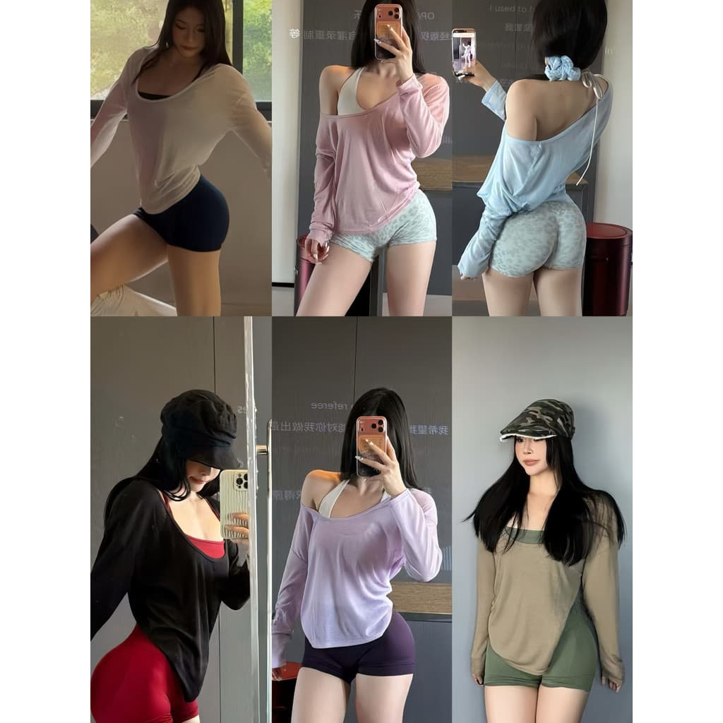 Yoga wear blusa feminina de manga comprida topo solto respirável camiseta exterior wear Casual All-Match esportes