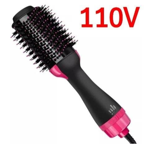 Escova Secadora Alisador Elétrica Quente Cabelo Alisa E Seca Com 3 Em1 Hair Styler 110V