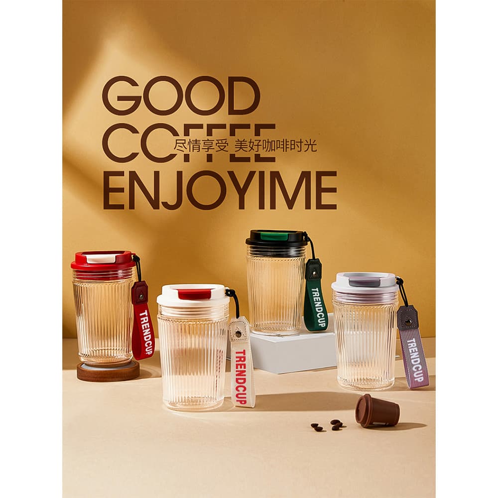 Copo de café de vidro resistente ao calor de borosilicato alto copo de água portátil menina copo portátil de alto valor