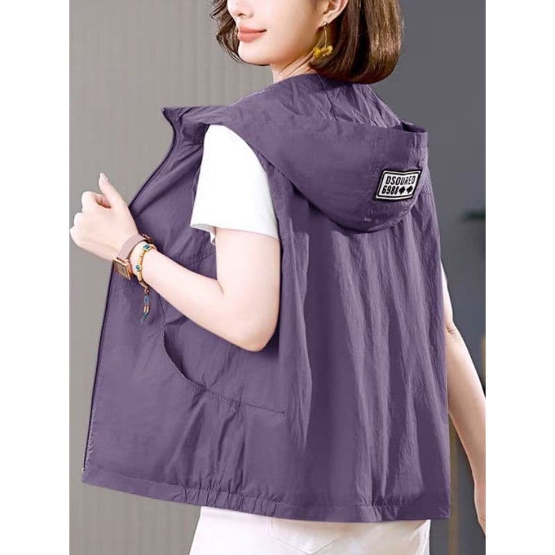 2026 verão novo estilo moda leve colete feminino curto solto tamanho grande colete sem mangas protetor solar roupas