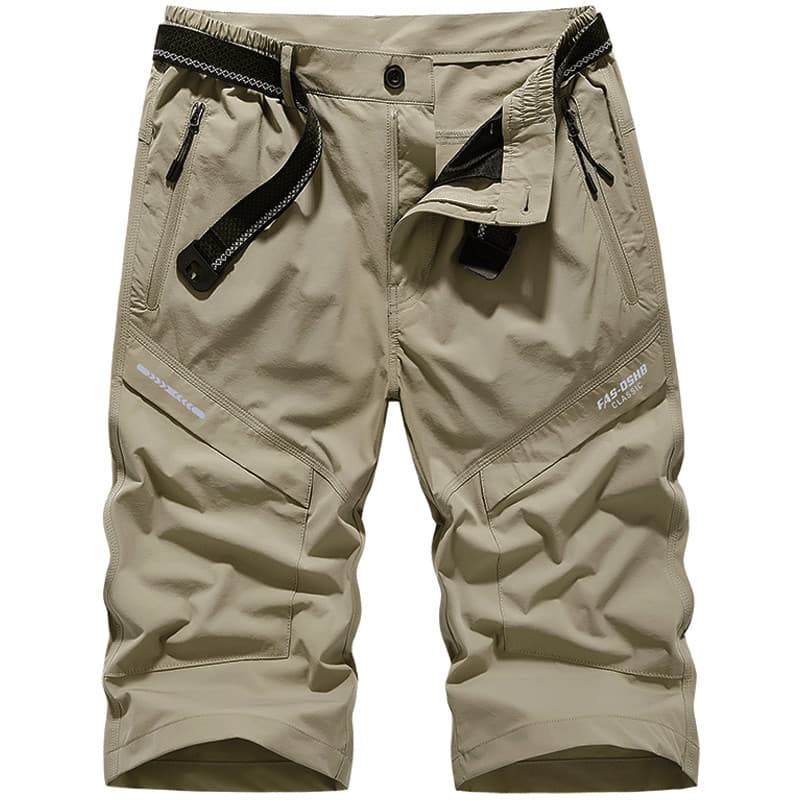 Battlefield Sulo Calça masculina cortada de secagem rápida ao ar livre Calça de comprimento médio Verão Calça elástica d