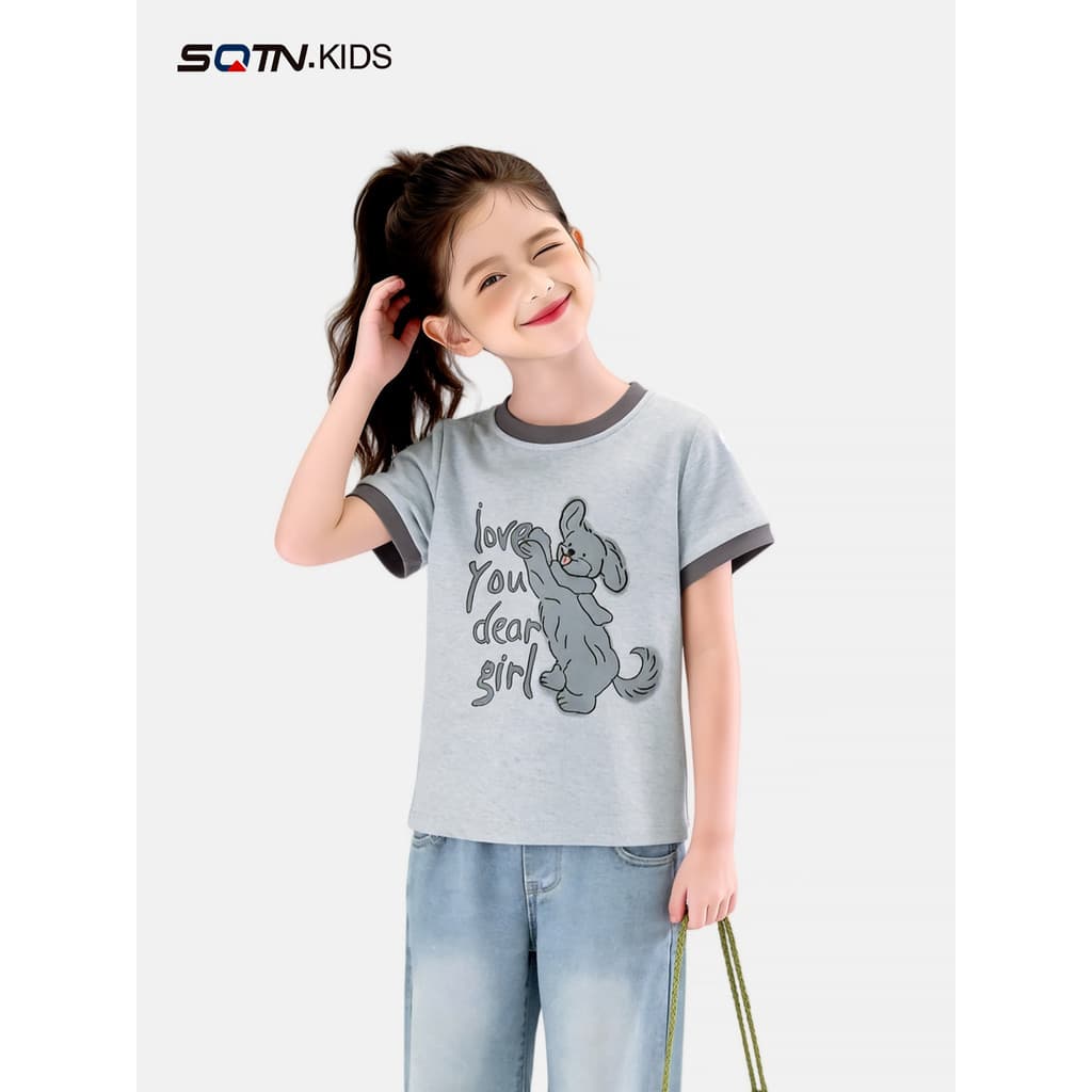 Crianças camiseta de manga curta roupas de verão 2026 novo estilo moda roupas infantis meninas médio grande crianças rou