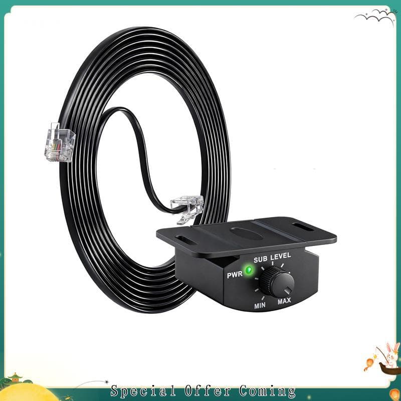 hhuuele1-Botão De Controle De Graves Universal Volume Do Subwoofer De Carro De 4 Pinos Com Cabo De Extensão De 11.48 Pés
