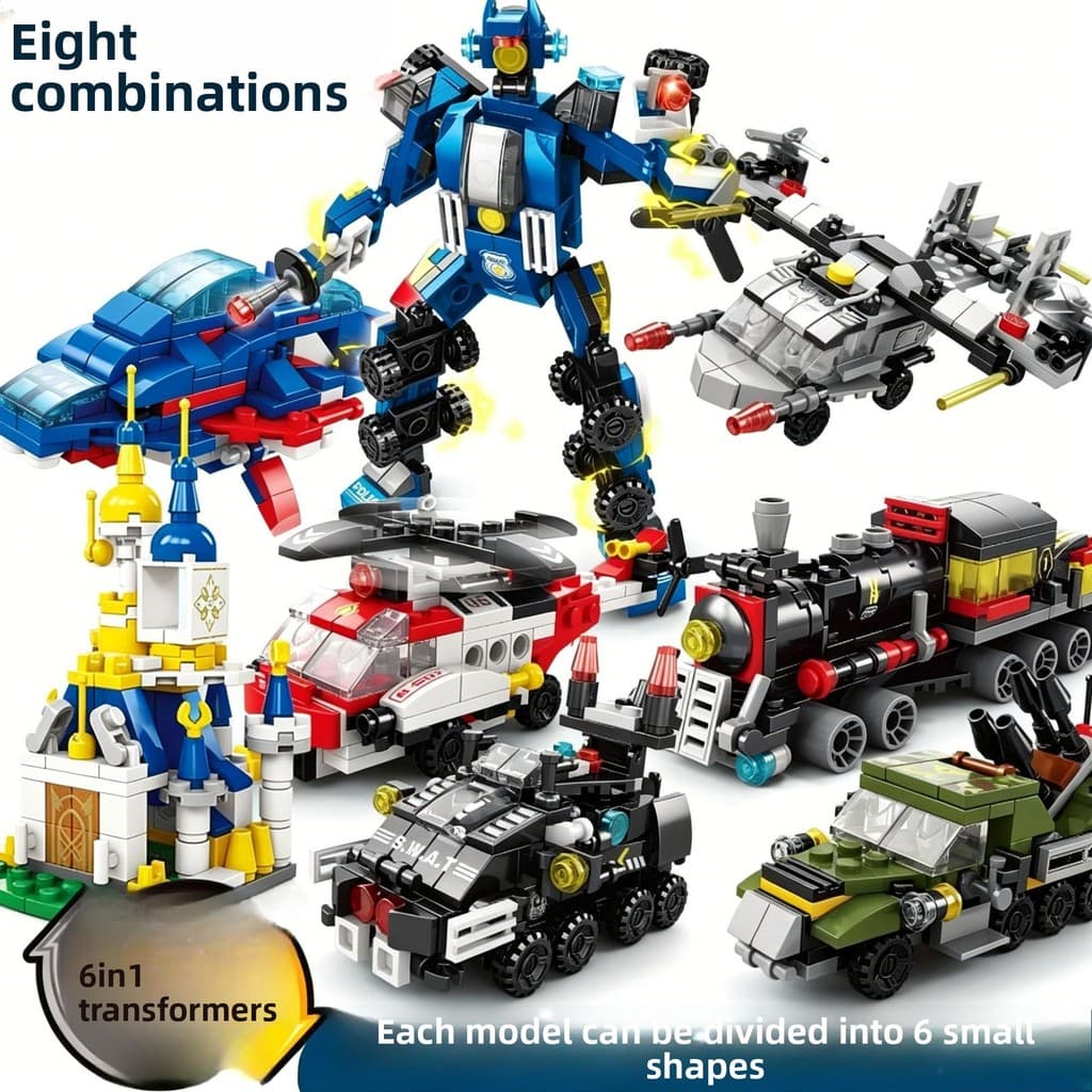 Conjunto de blocos de construção brinquedo menino tanque pequena partícula carro montagem modelo quebra-cabeça