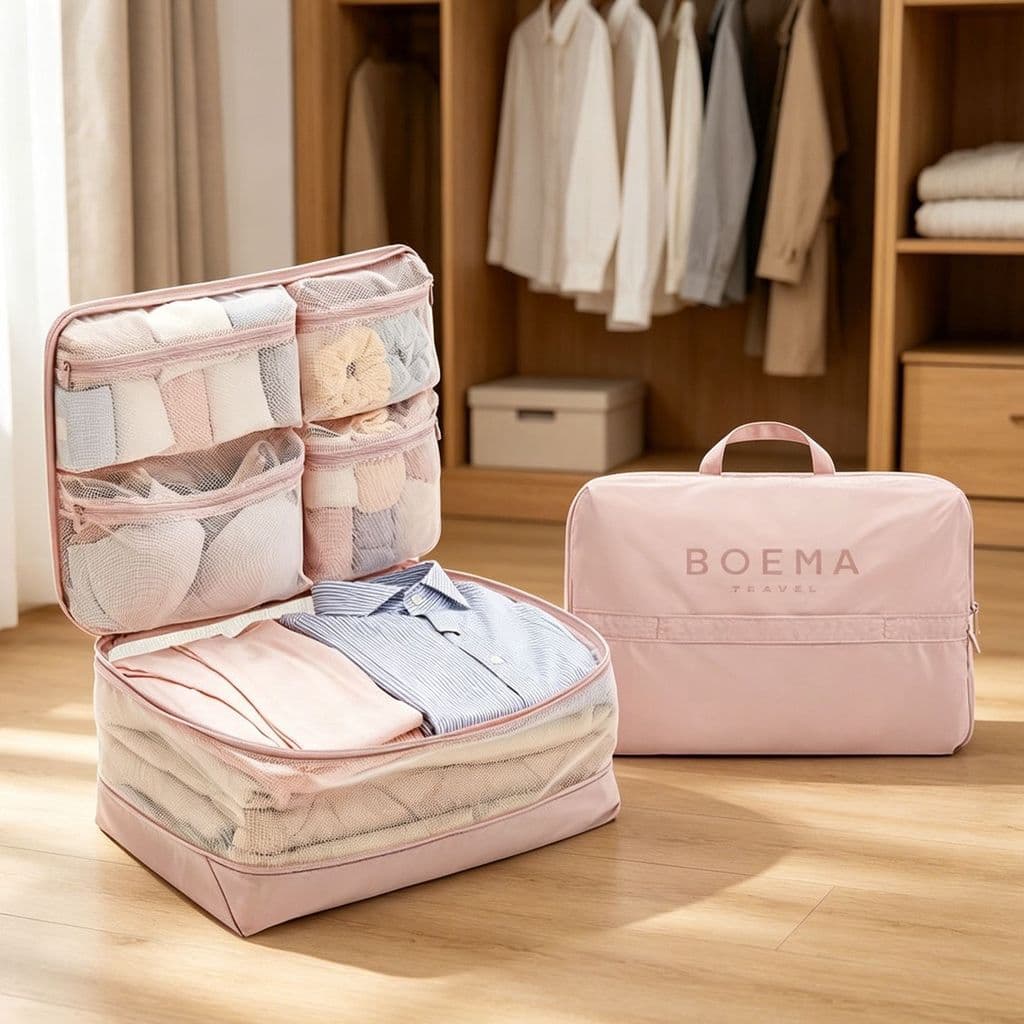 Saco de compressão de viagem 5 em 1 saco de armazenamento de viagem portátil para baixo jaqueta saco de armazenamento co