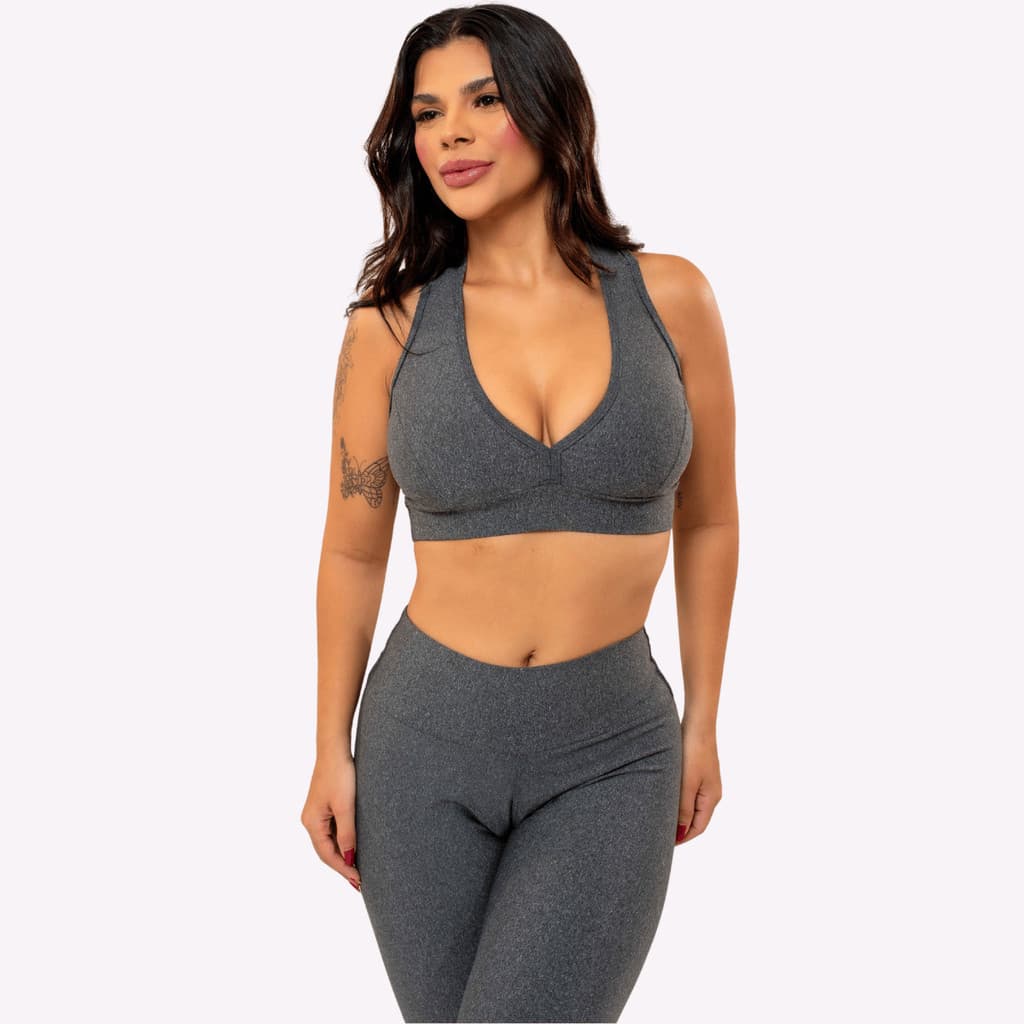 Conjunto Legging Fitness Feminino Com Elastano, Moderno, Atividade fisíca, saúde, Conjunto Fit em Malha Poliamida.