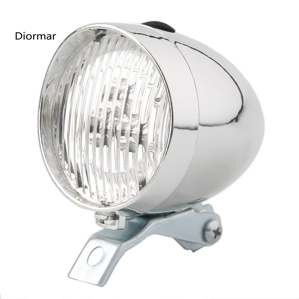 < showpoweram > 3 LED 2 Modos Bicicleta Luz Frontal Lâmpada Farol Lanterna Vintage
