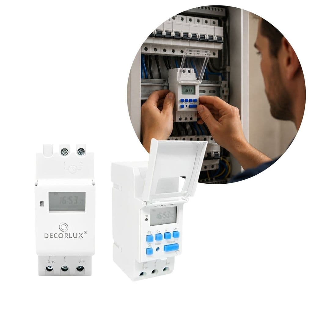 Temporizador Digital Industrial Din35 16A TE-4163 Decorlux