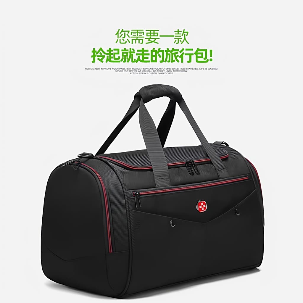 Bolsa de viagem com faca do exército suíço, bolsa esportiva para academia, bolsa de bagagem masculina de grande capacida