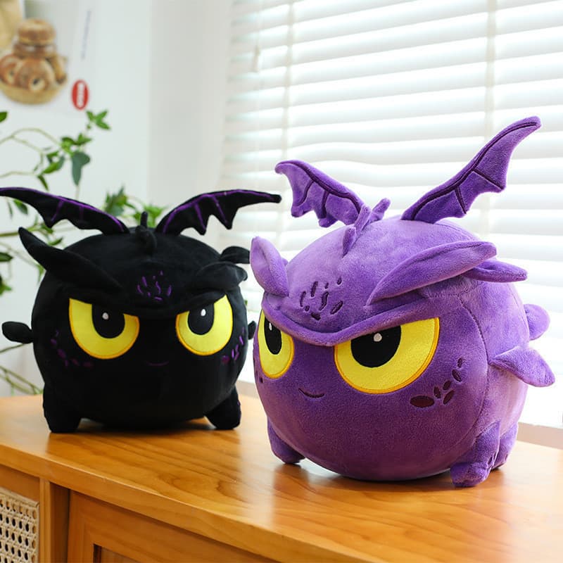 Bonito Preto Roxo Dragão Conjunto De Pelúcia 2 Estilos Macio PP Algodão Boneca Kawaii Plushie Para Meninos Meninas Jogad