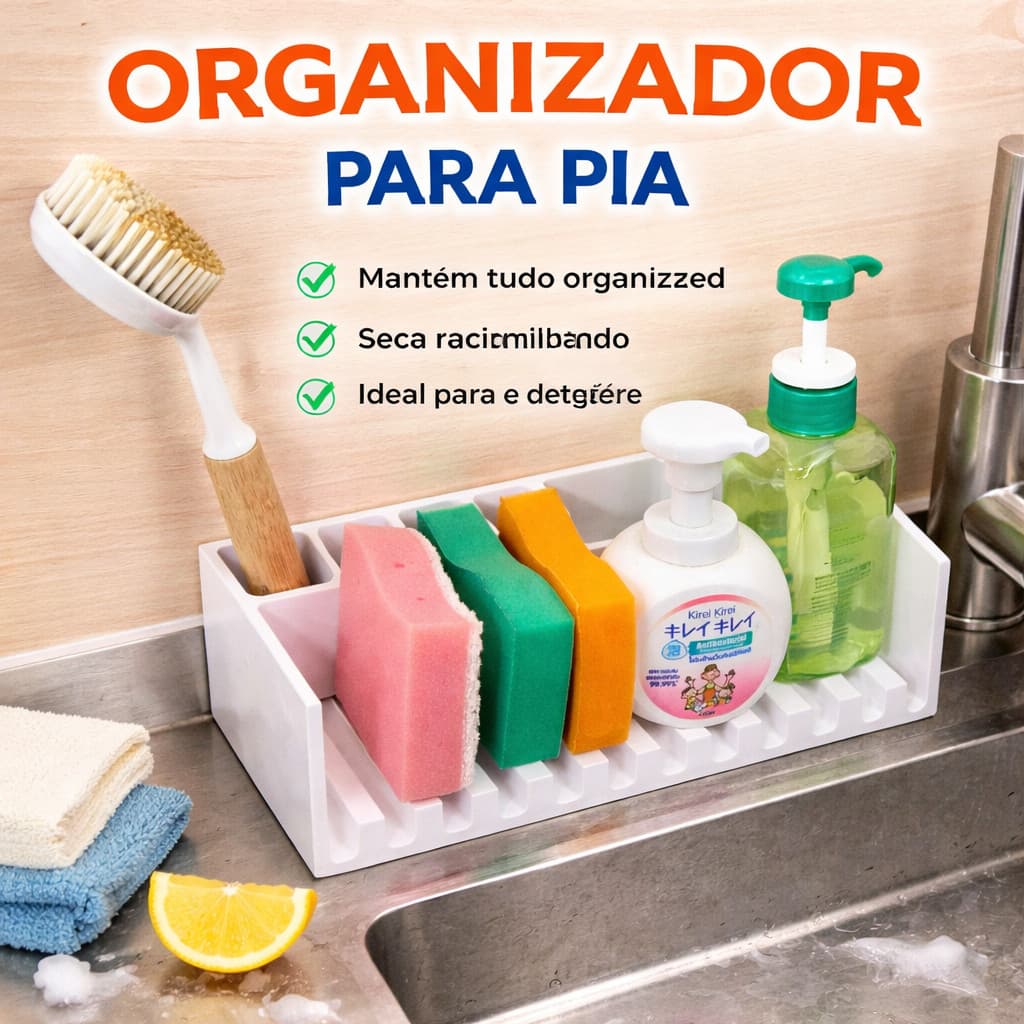 Organizador Para Pia Suporte Para Utensílios De Cozinha Porta Detergente Esponja Escova Utensílios P Pia Porta Esponja
