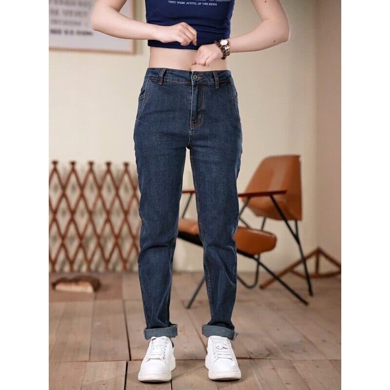 LAIYUEHUI/LAIYUEHUI Qualidade Masculina Simples All-Match Calças Retas Azul Casual Bonito Jeans Solto