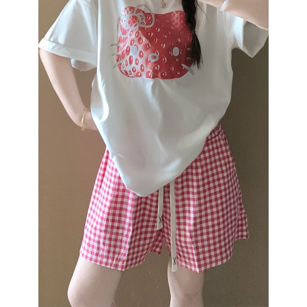 Calças de pijama separadas femininas Shorts casa calças femininas verão único calças tamanho grande bonito andando calça