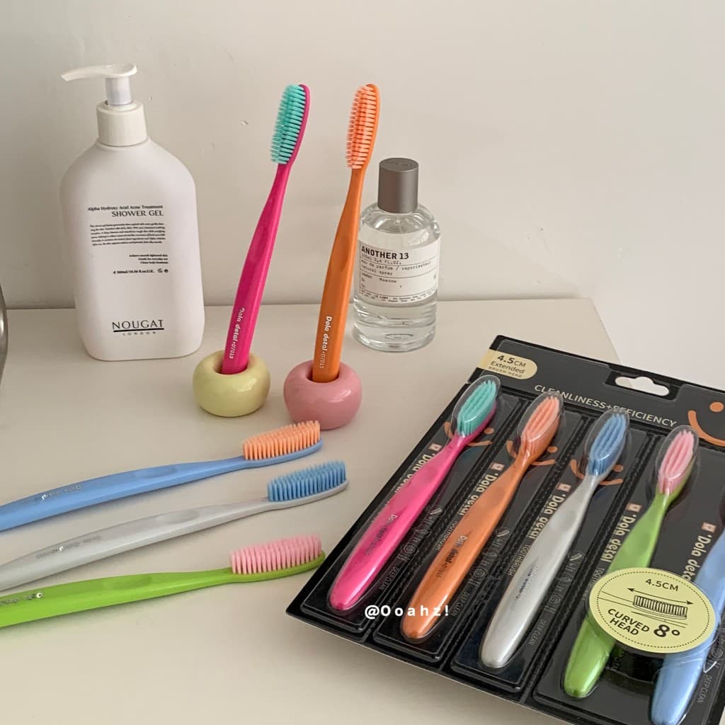 Uma versão cabeça de escova ampliada ~ 5 peças conjunto escova de dentes família pacote acessível adulto escova de dente