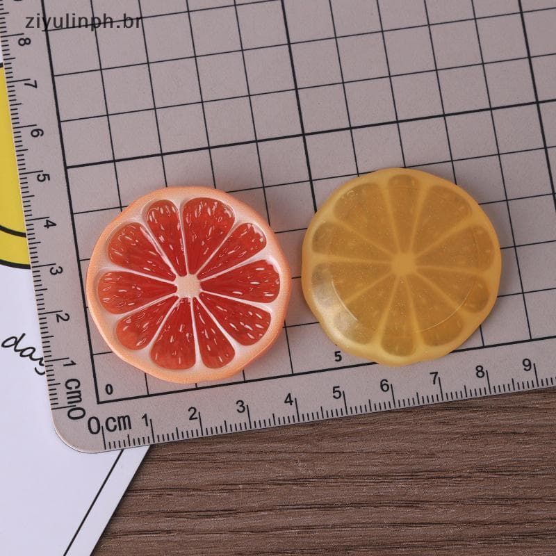 ziyulinph 4 Peças Mini Cabochões De Resina De Fatia De Limão , De Frutas Transparentes Vívidas Para Arte Em Unhas , Fabr