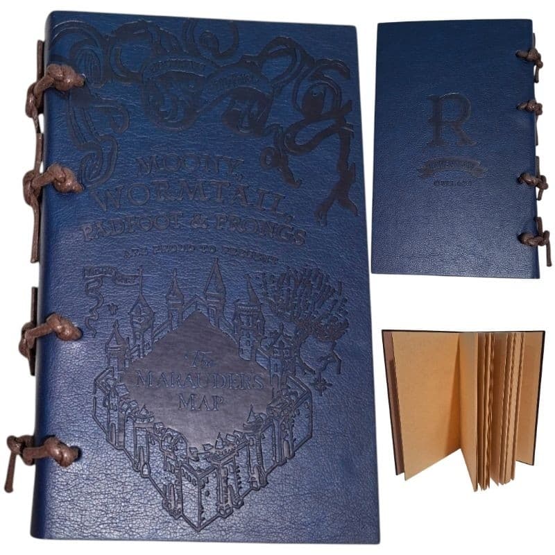 Caderno de Couro Premium Harry Potter – Mapa do Maroto | Luxo Colecionável