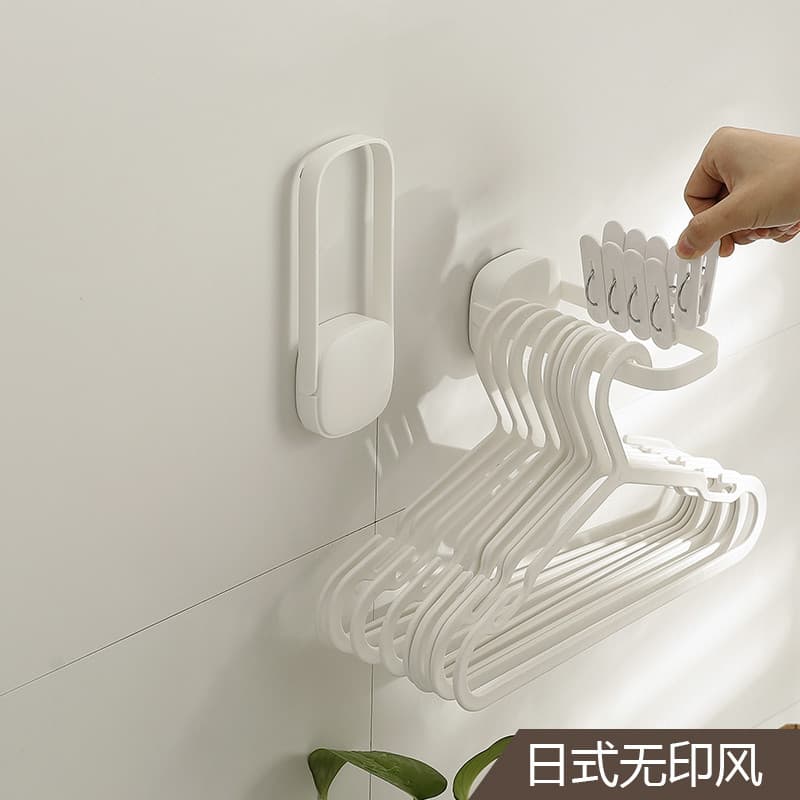 Estilo japonês perfurado cabide de parede organizador rack varanda pendurado gancho pegajoso prendedor multifuncional do