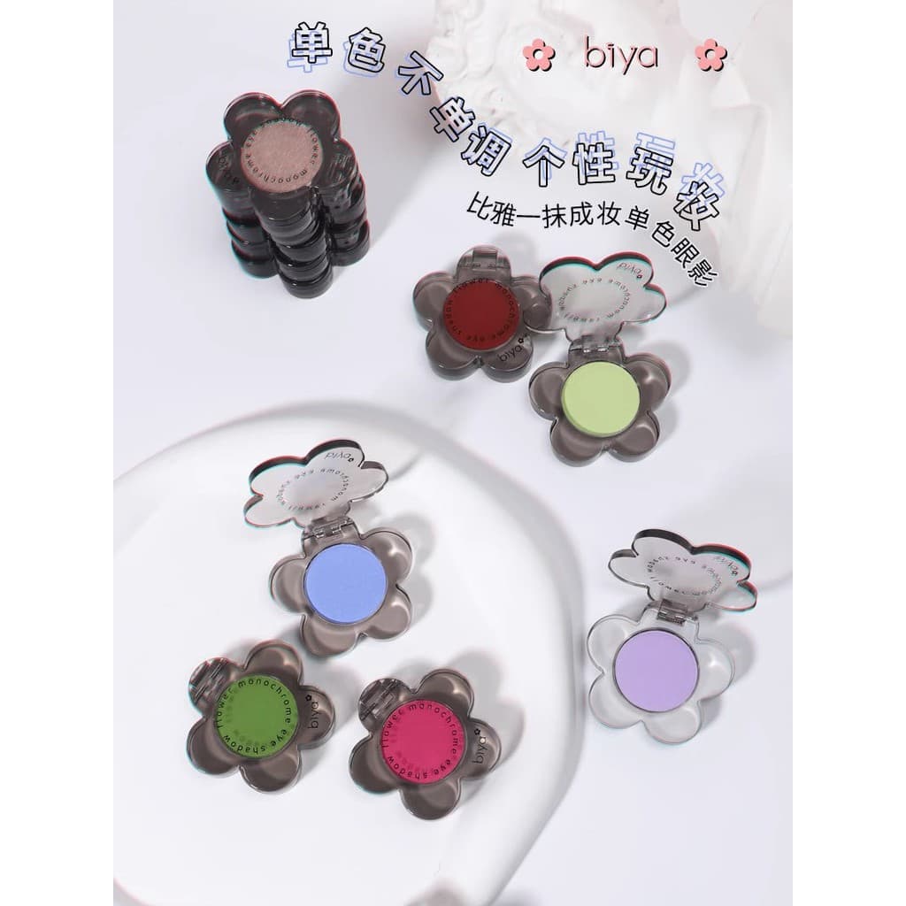 Biya Biya Biya Sombra monocromática de baixa saturada Macaron Cor Azul Rosa Roxo Picles Água Verde Fosco Fino Piscando