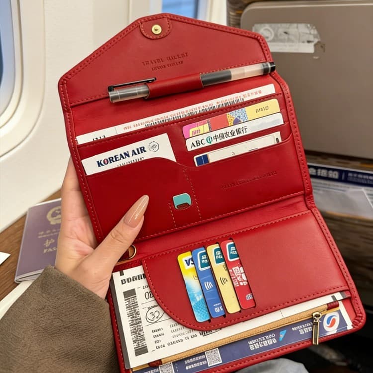 Ano do cavalo carteira titular do passaporte titular do cartão saco de armazenamento de documentos vermelho ano novo fes