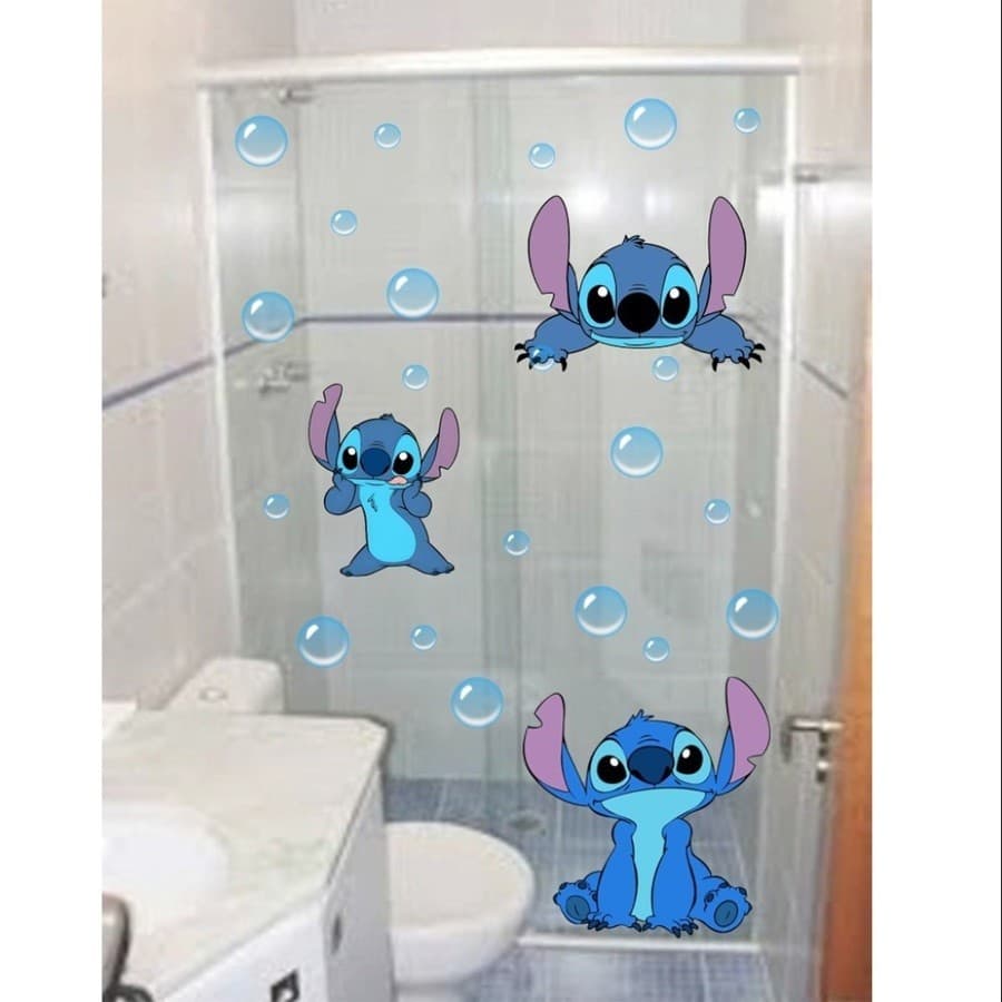Cartela Adesiva Stitch decoração Box ou Parede Banheiro Adesivos