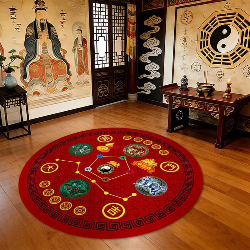 [Novo produto] Tapetes redondos da série Seven Star Fofoca Feng Shui Tapete doméstico Decoração de sala de estar Tapete