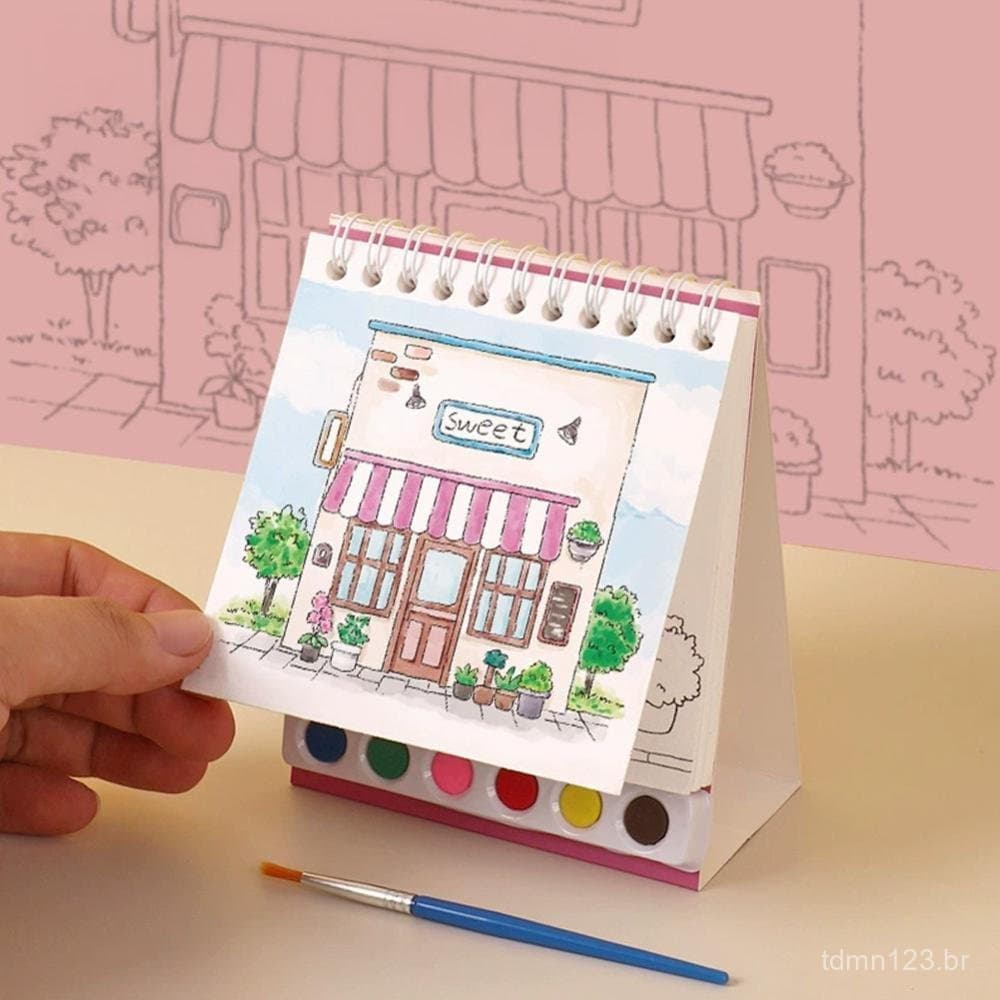 Caderno de Desenho com 20 Folhas, Livro de Pintura, Conjunto de Pincéis para Guache, Para Estudantes e Crianças, DIY Col