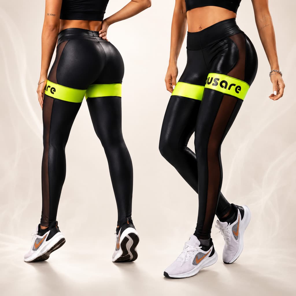 Calça Legging Feminina Ausare Poliamida Compressão UV 50+ Academia Treino Fitness Musculação Corrida Caminhada Esportiva