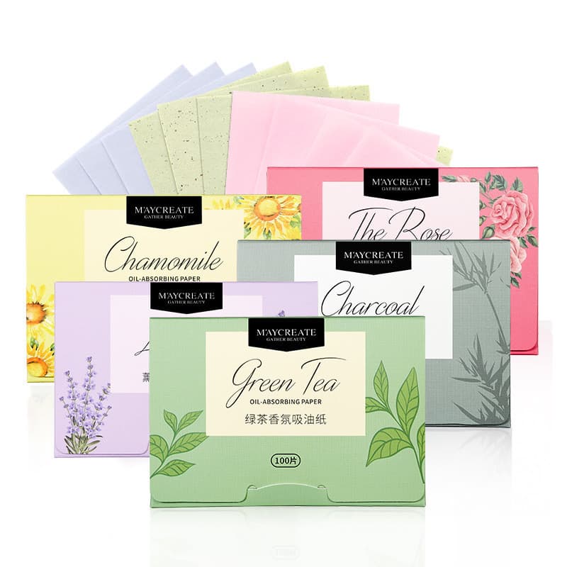Musculação Chuangyan tecido absorvente de óleo facial 100 peças portátil removível fragrância absorvente de óleo facial
