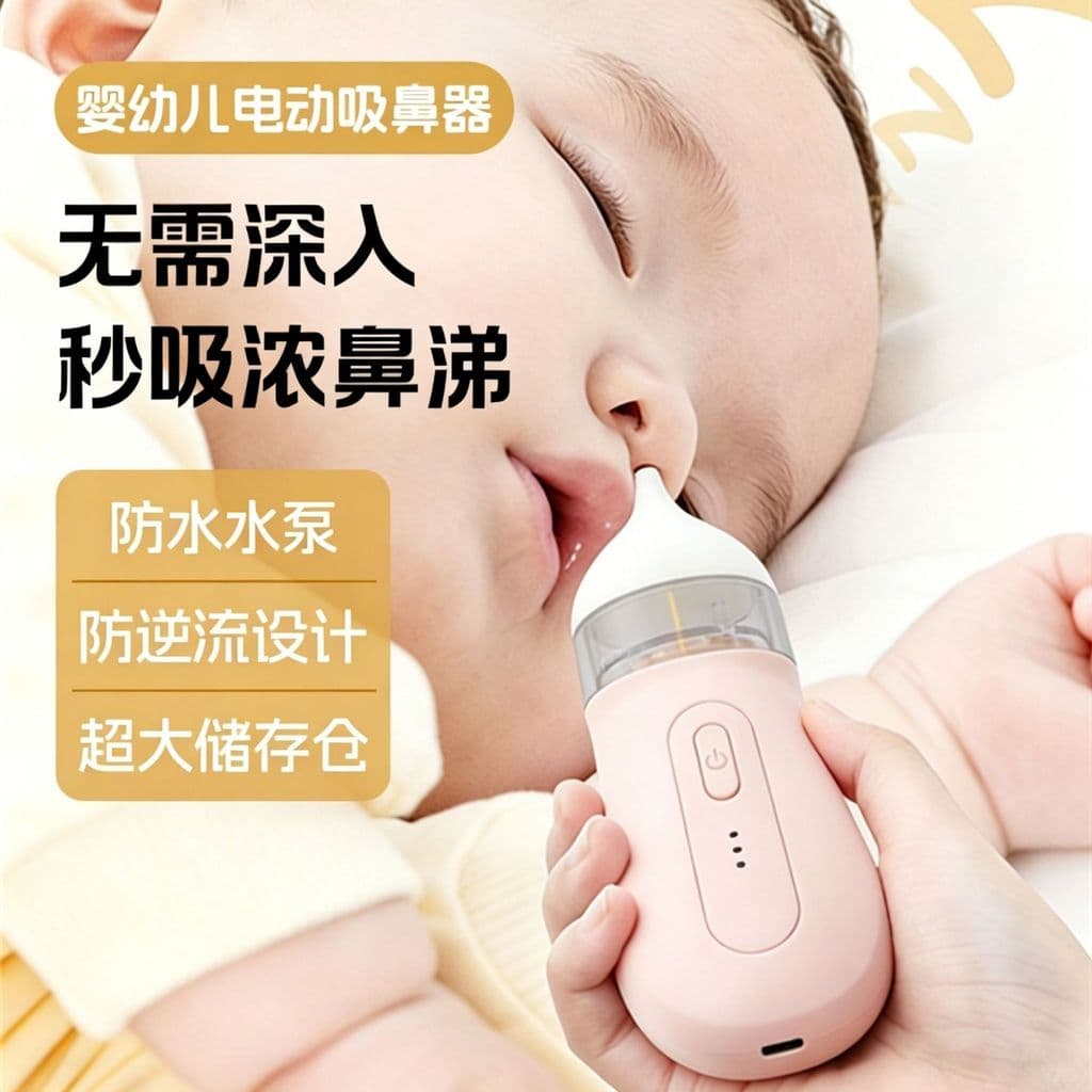 Novo estilo bebê aspirador nasal elétrico crianças bebê silencioso aspiração nasal macia cera nasal congestão nasal limp
