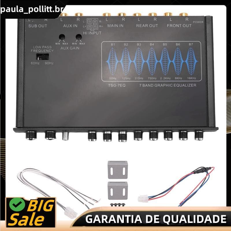 Equalizador De Carro De 7 Bandas , Amplificador De Áudio EQ , Pré-Paramétrico , +-12dB