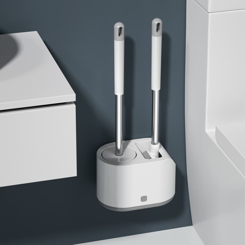 Escova de vaso sanitário de Silicone TPR, escova criativa para banheiro doméstico, sem ângulo morto, conjunto de suprime