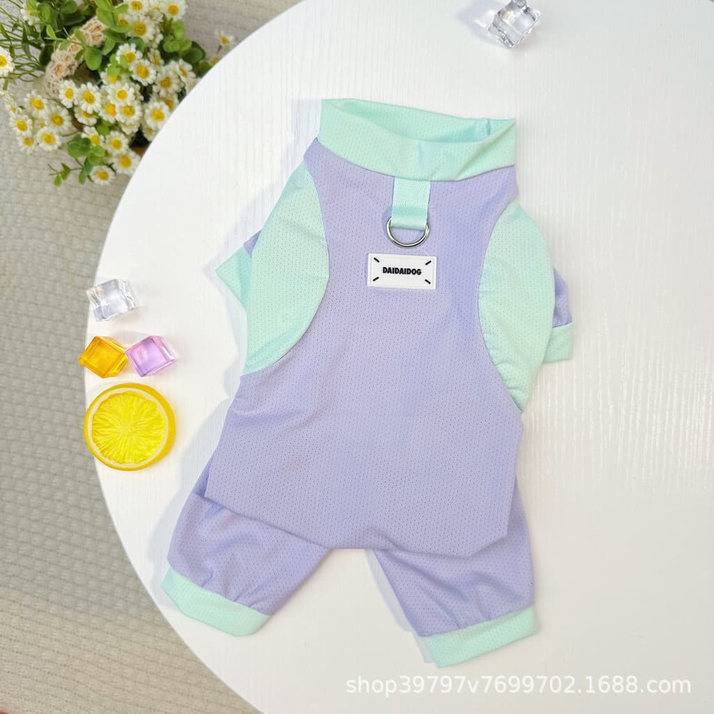 Pet protetor solar roupas verão estilo fino malha de seda gelo respirável cão roupas legais roupas de gato legal legal p