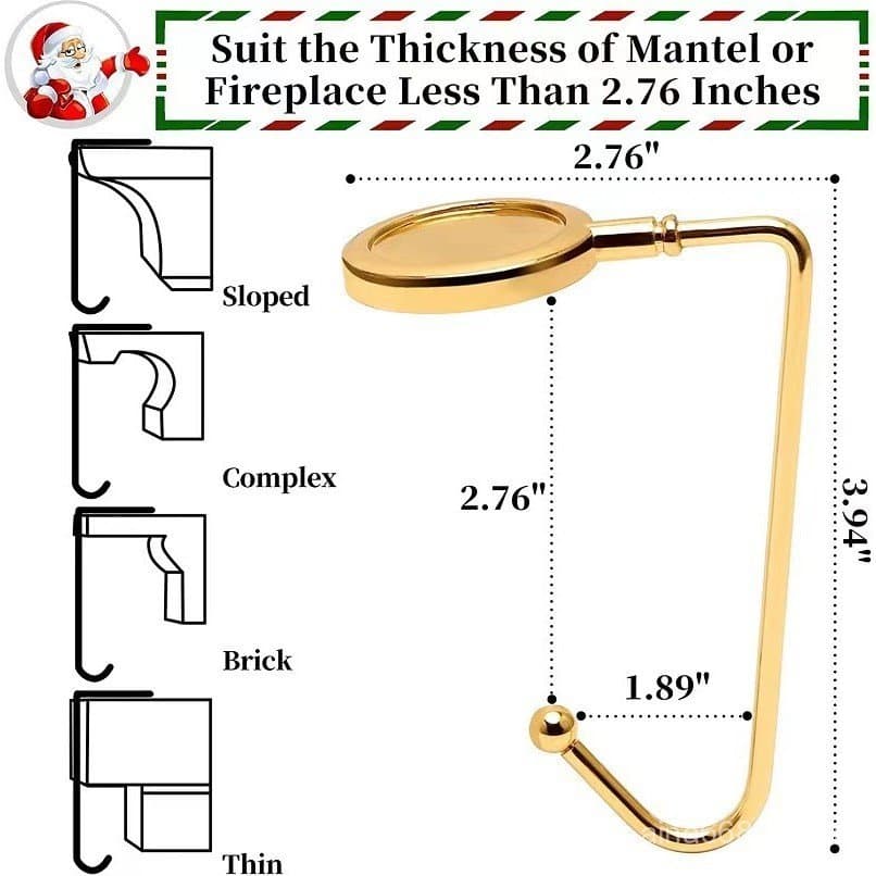 Produto Popular de E-commerce: Gancho para Meia de Natal, Gancho Reto com Diâmetro Interno de 30mm, Suporte de Mesa para