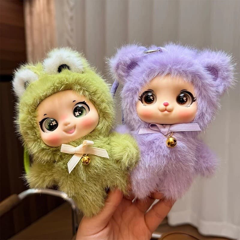 Bonito Série Familiar Animais Vinil Rosto Pelúcia Floresta Boneca Pingente Mochila Decoração Presentes