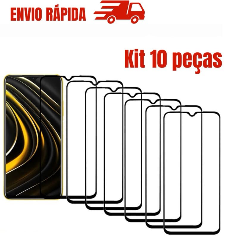 KIT 10 Película 3D vidro iPhone 7/8 7/8Plus XR 11 12 13 14 15 16