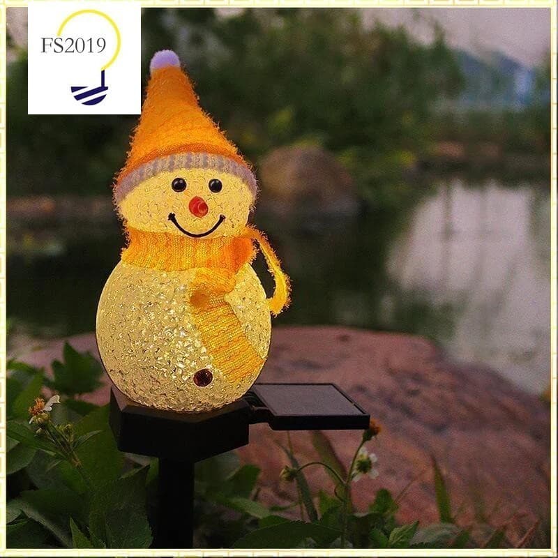 LED Solar Jardim Luz Boneco De Neve Decoração De Natal Ao Ar Livre À Prova Dwaterproof Água Movido A Energia Estacas Luz
