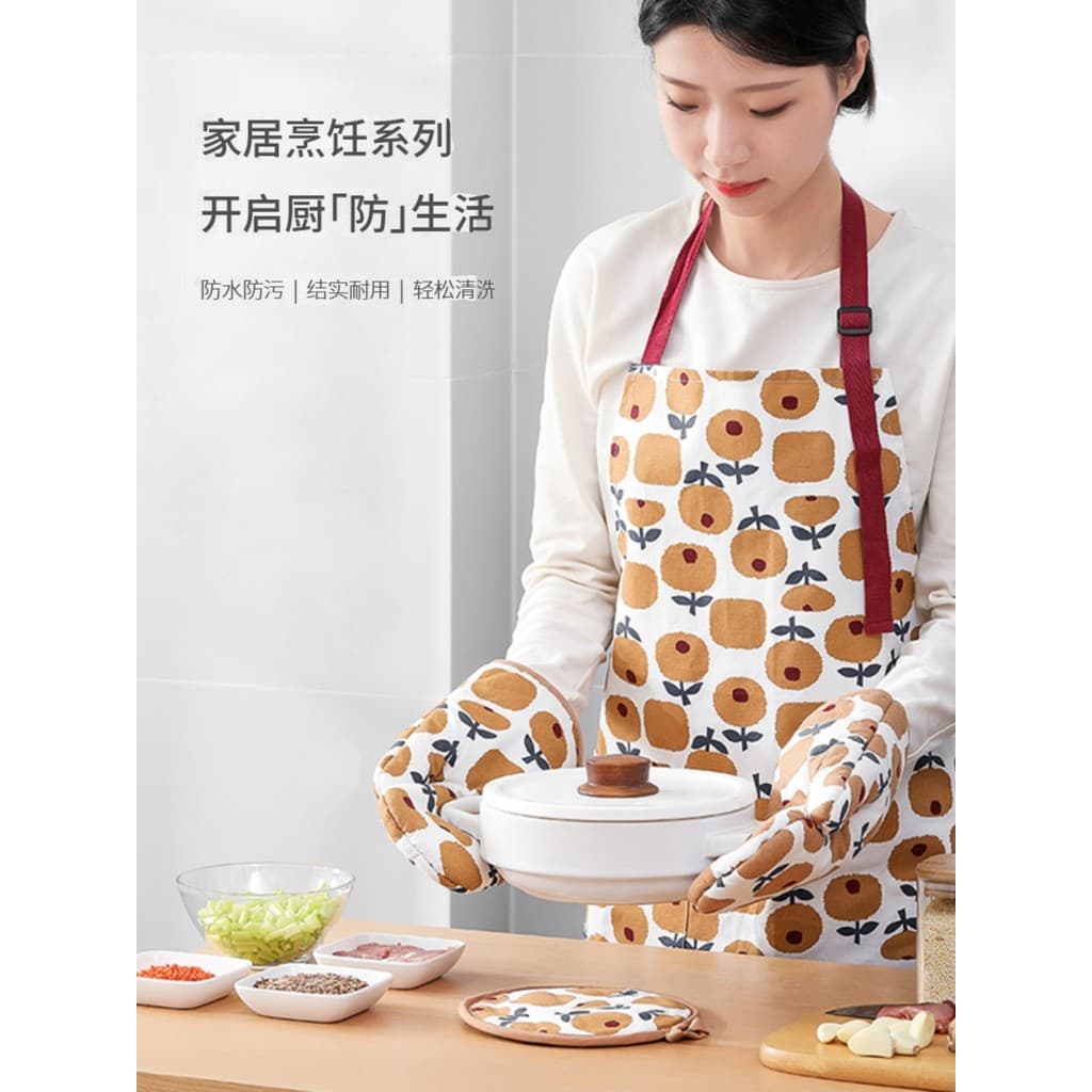 Japão FaSoLa avental luvas conjunto luvas de isolamento térmico forno luvas anti-escaldante almofada anti-escaldante ave