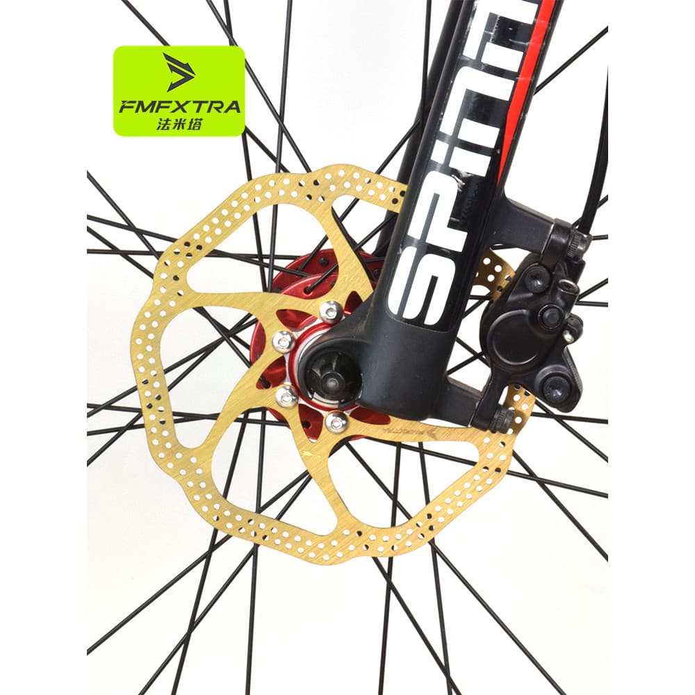 Pastilha de freio a disco de bicicleta dourada legal 160/180 pastilha de disco hidráulico seis acessórios de pastilha de
