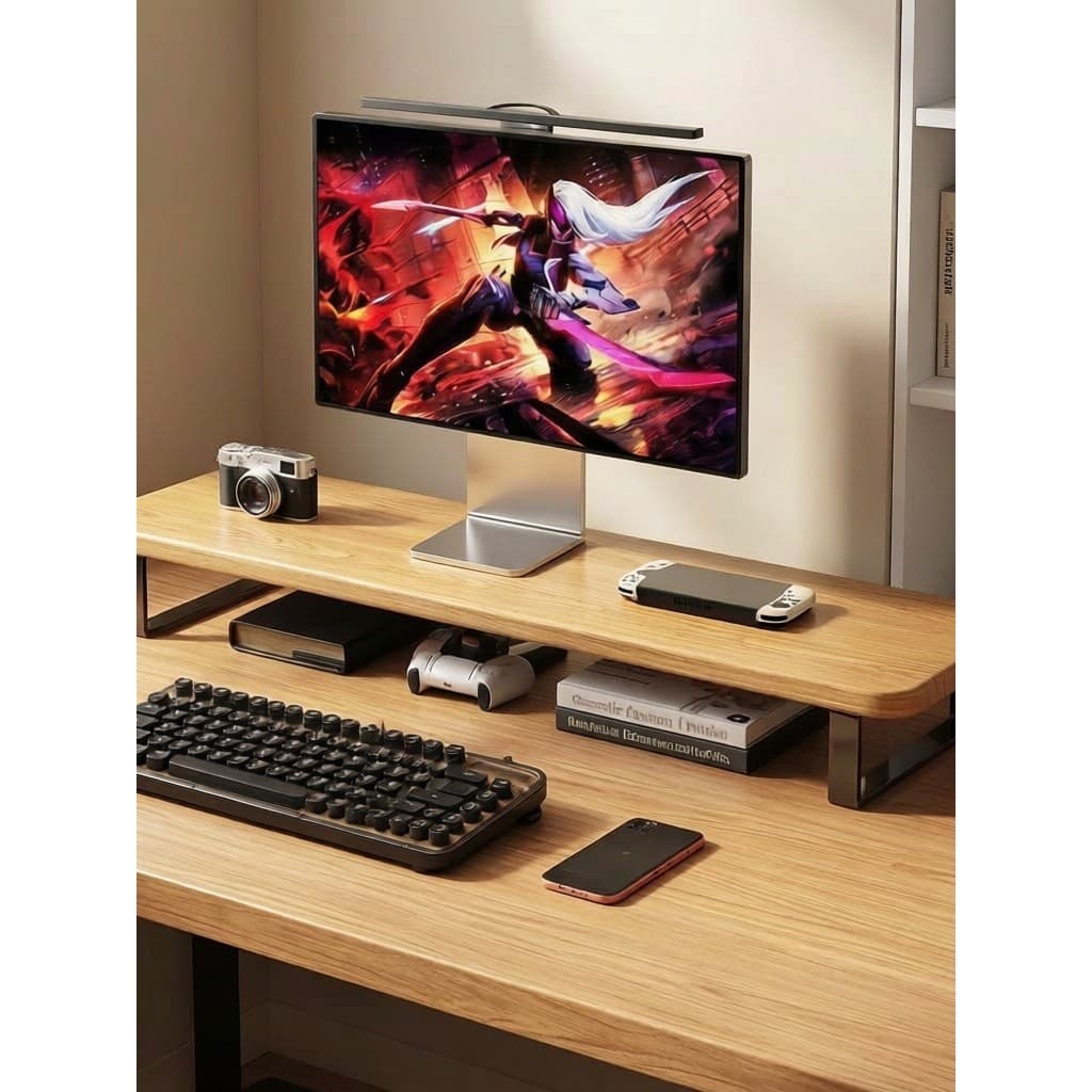 Sala de jogos desktop Monitor do computador rack elevado prateleira desktop rack armazenamento suporte estendido Noteboo