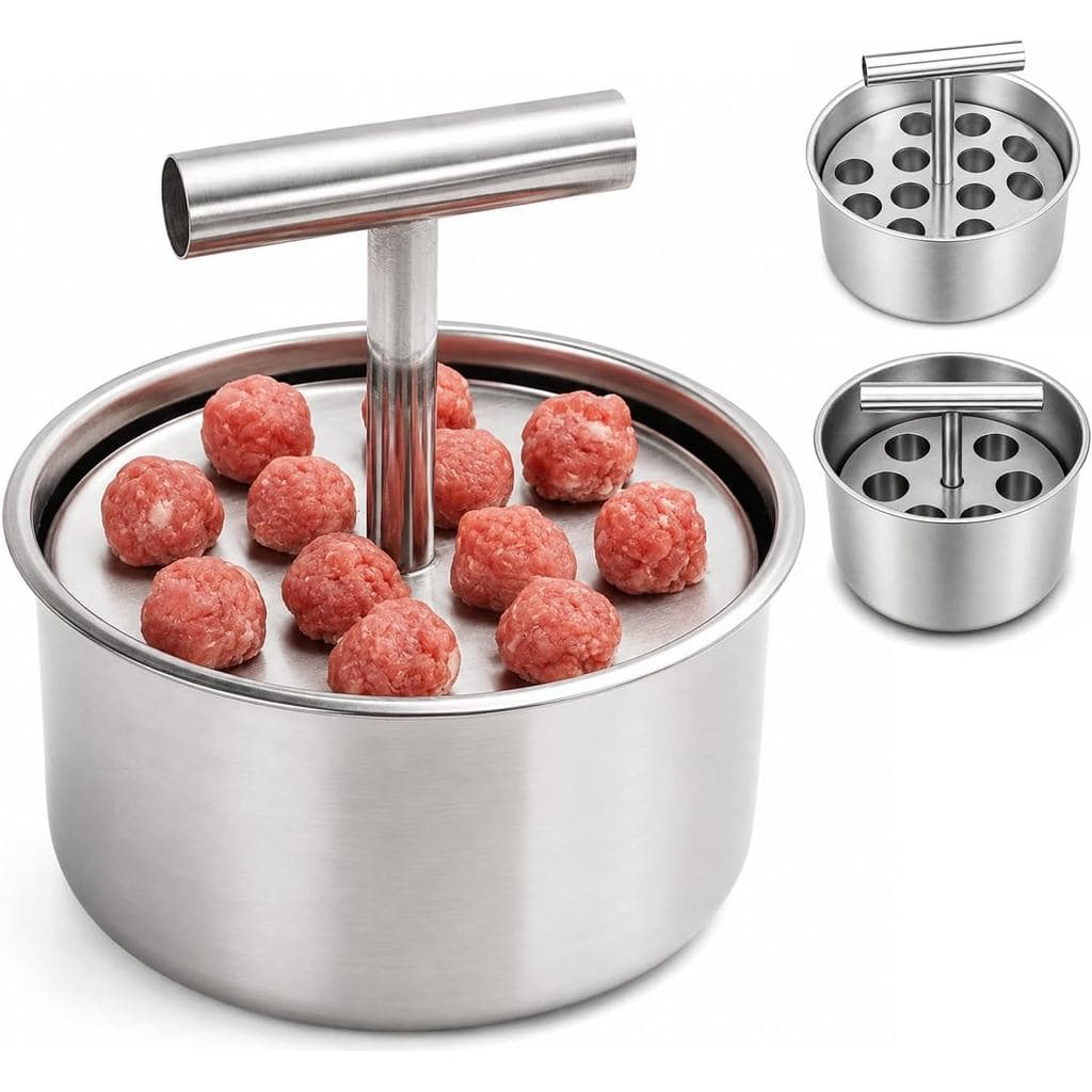 Fabricante De Almôndegas-6/12 Bolas De Cozinha De Aço Inoxidável Molde Para Fazer , Ferramenta Manual Carne (B)