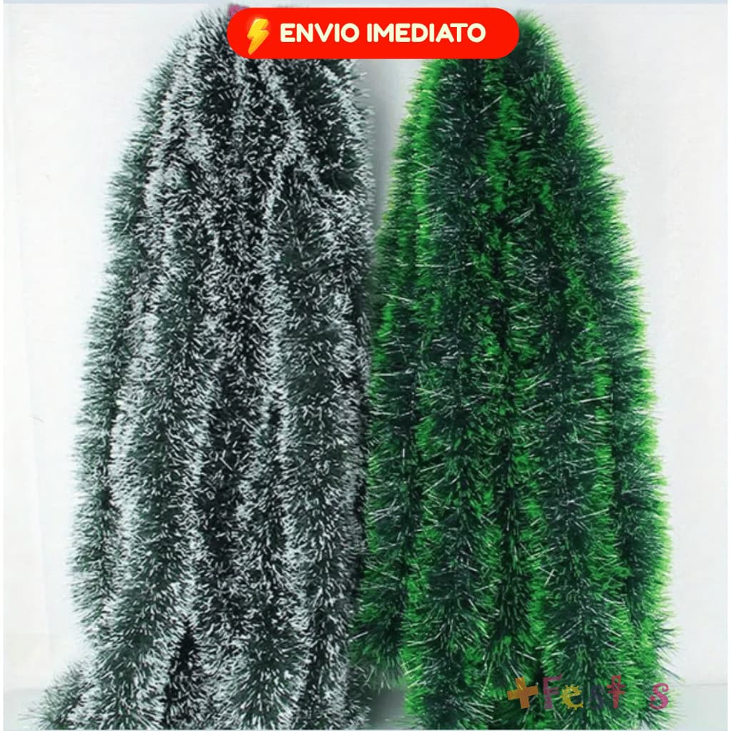 Kit 2/4/6/10 Metros Festão Enfeite Árvore De Natal 8cm Decoração Natalina Verde Envio Imediato
