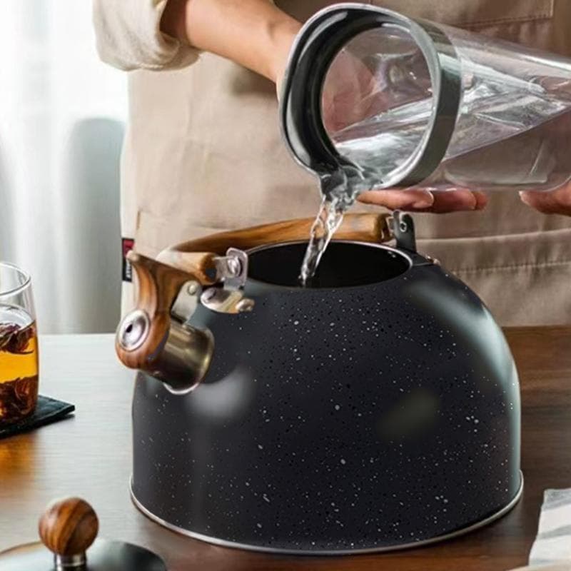 Chaleira De Chá Assobiando , Bules Para Fogão De Aço Inoxidável De Qualidade Alimentar Com Alça Dobrável De Padrão De Ma