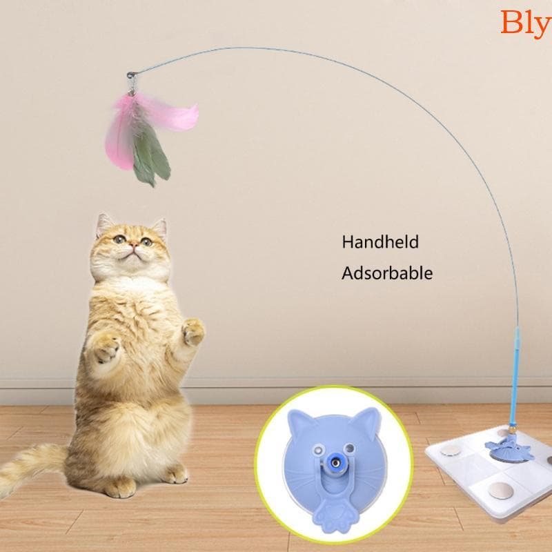 Bly Forte Ventosa Gatos Brinquedo Interação Teaser Varinha Auto Provocação Exercício Atividade Penas Para Ent