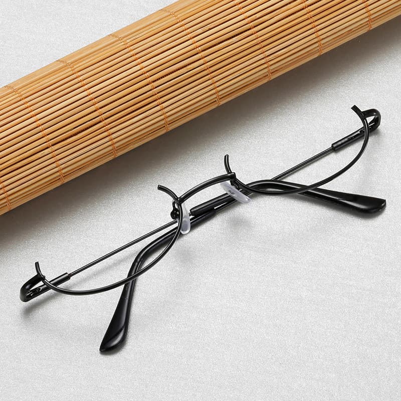 Versão coreana ins estilo japonês bidimensional forma convexa óculos decorativos sem lentes armação inferior meia armaçã